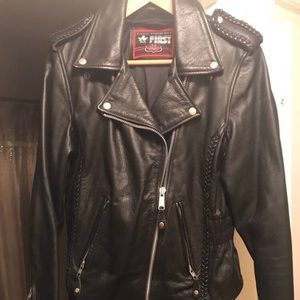 Blk. Leather Moto Jacket